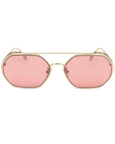 Fendi Geometric Frame Sunglasses - Pink