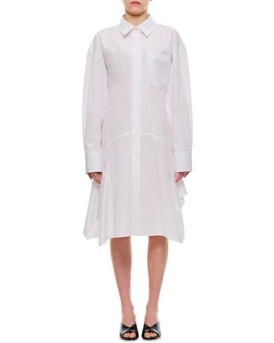 Stella McCartney Collared Long-sleeve Shirt Dress - White