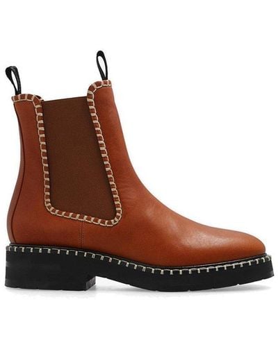Chloé Leather Chelsea Boots - Brown