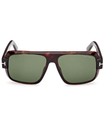 Tom Ford Turner Aviator Frame Sunglasses - Green