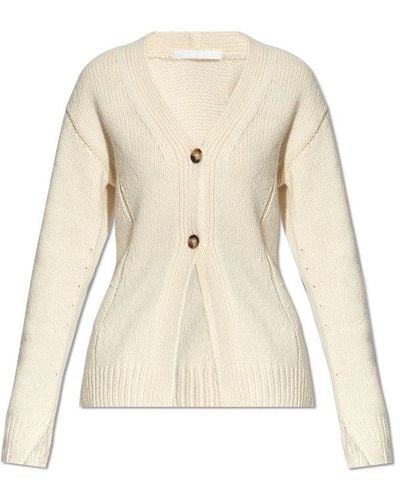 Helmut Lang Cardigan With Buttons, - Natural