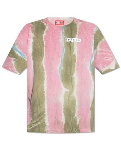 DIESEL 't-wash-l2' T-shirt, - Pink