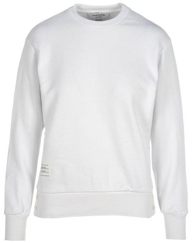 Thom Browne Rwb-striped Crewneck Sweatshirt - White