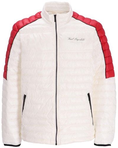 Karl Lagerfeld Logo-print Paneled Padded Jacket - Red