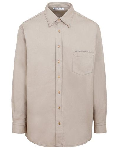 ACNE STUDIOS Oversized Logo-Embroidered Cotton-Piqué Polo Shirt for Men