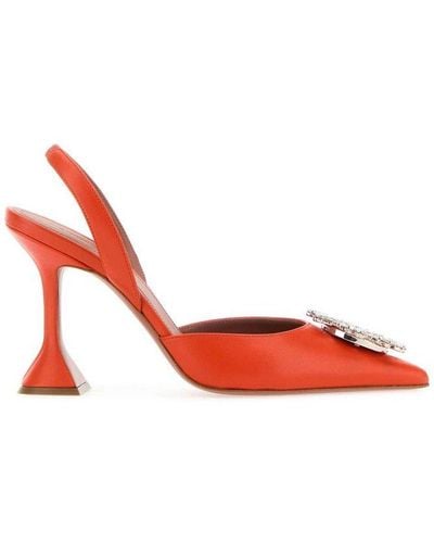 AMINA MUADDI Embellished Pointed-toe Court Shoes - Red