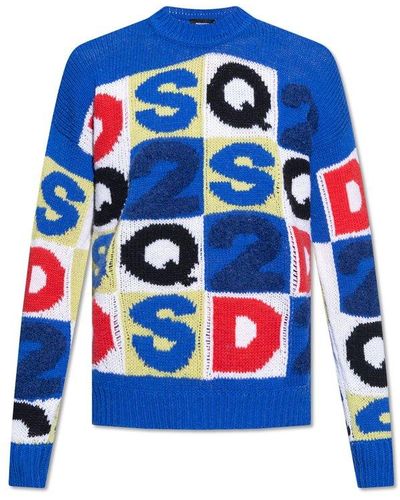 DSquared² Jumper With Logo - Blue