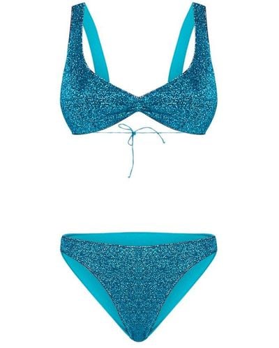 Oséree Lumire Glitter Embellished Bikini Set - Blue