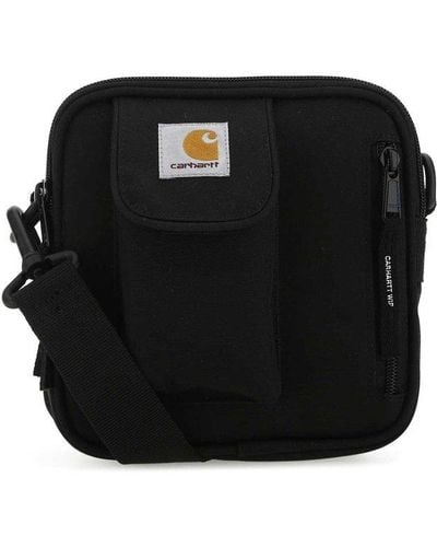 Carhartt Logo Patch Zipped Messenger Bag - Black