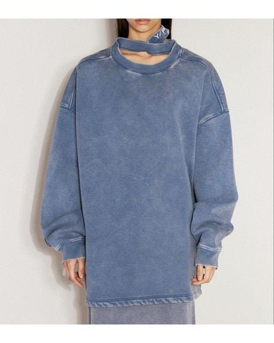 Y. Project Triple Collar Fleece Sweatshirt - Blue
