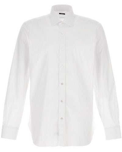 Barba Long-sleeved Buttoned Shirt - White