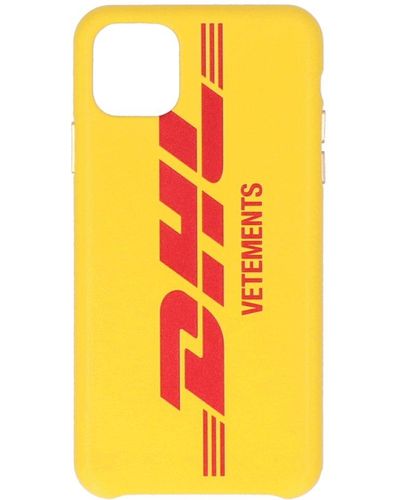 Vetements Dhl Logo Print Iphone 11 Pro Case - Yellow