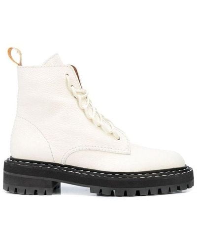 Proenza Schouler Lace-up Ankle Boots - White