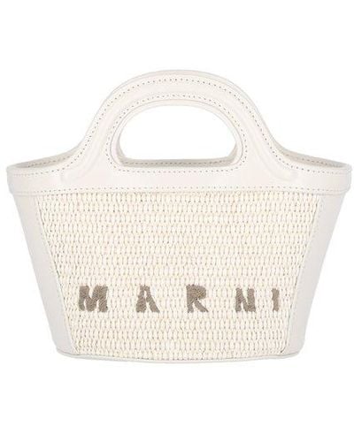 Marni Mini Tote Bag Tropicalia - White