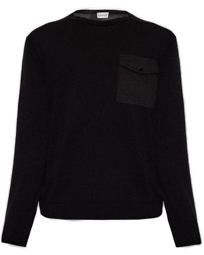 Moncler Crewneck Long-sleeved Sweater - Black