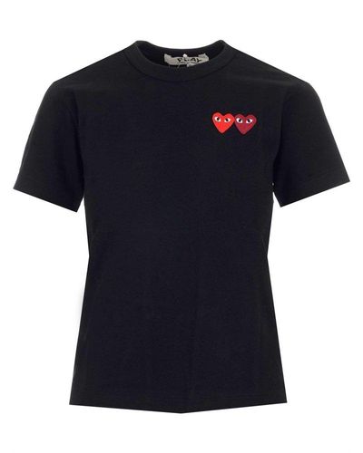 COMME DES GARÇONS PLAY Double Heart T-shirt - Black