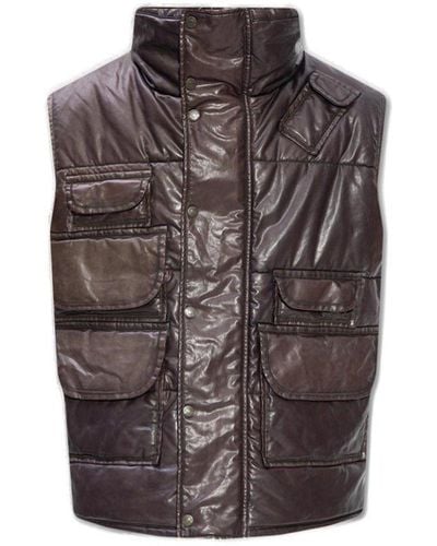 DSquared² Stand Collar Padded Vest - Brown