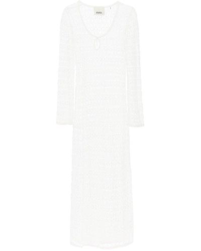Isabel Marant Poros Openwork Knitted Midi Dress - White