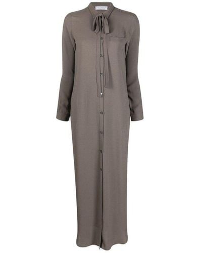 Societe Anonyme Bow Detailed Midi Dress - Grey