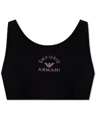 Emporio Armani Lingerie Top From The 'sustainability' Collection, - Black