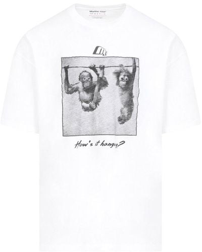 Martine Rose Graphic-print Slub Crewneck T-shirt - White