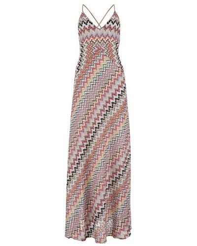 Missoni Zigzag Sleeveless Lurex Maxi Dress - Multicolour