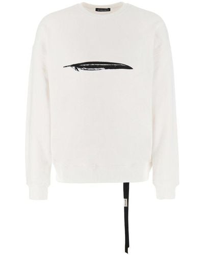Ann Demeulemeester Motif Printed Crewneck Sweatshirt - White