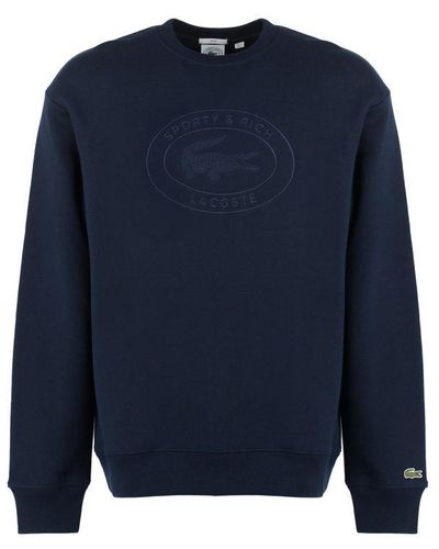Sporty & Rich Lacoste X - Cotton Sweatshirt - Blue
