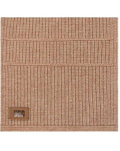 UGG Scarf With Logo Patch - Natural
