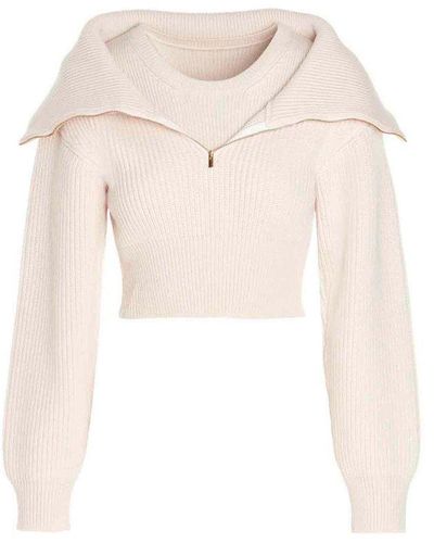 Jacquemus Risoul Cropped Layered Sweater - White