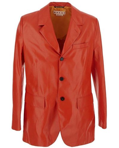 Marni Leather Jacket - Red