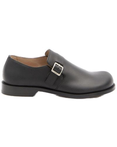 Loewe Campo Buckle Detailed Derby Shoes - Brown