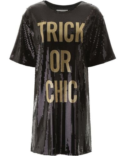 Moschino Trick Or Chic Sequined T-shirt Dress - Black