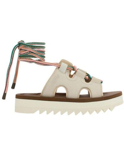 Suicoke Cut-out Detailed Ankle Strap Chunky Sandals - Natural