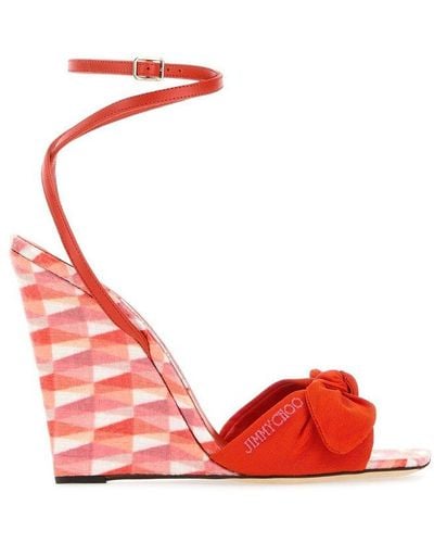 Jimmy Choo Sandali Richelle Bow Embellished Sandals - Red