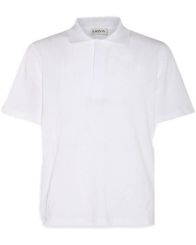 Lanvin Short-sleeved Straight Hem Polo Shirt - White