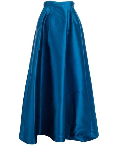 Alberta Ferretti Satin Maxi Skirt - Blue