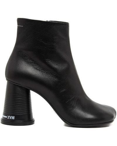 MM6 by Maison Martin Margiela Cup Heel Ankle Boots - Black