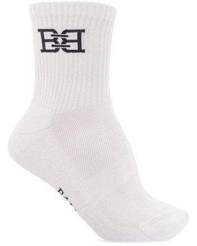 Bally Socks With Logo - White