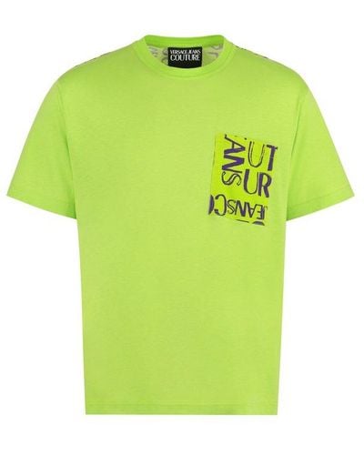 Versace Logo Printed Crewneck T-shirt - Green