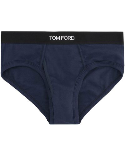 Tom Ford Logo Band Briefs - Blue