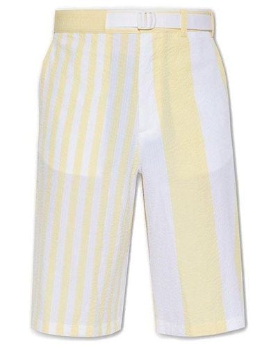 Maison Kitsuné X Olympia Le-tan Poolside Striped Belted Shorts - White