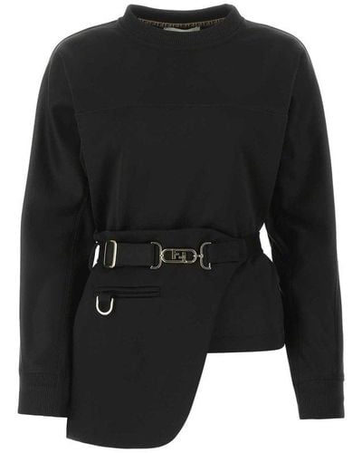 Fendi O'lock Buckle Jersey Sweatshirt - Black