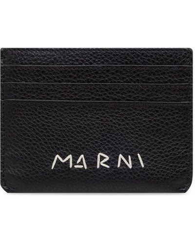Marni Logo Detailed Card Case - Black