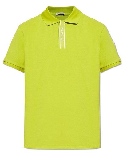Moncler Polo Shirt With Logo, - Yellow