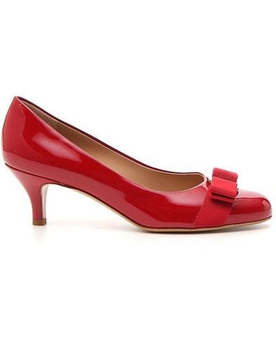 Ferragamo Bow-detail Court Shoes - Red