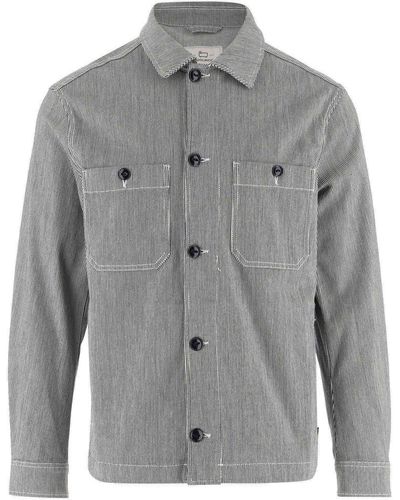 Woolrich Striped Straight Hem Overshirt - Grey