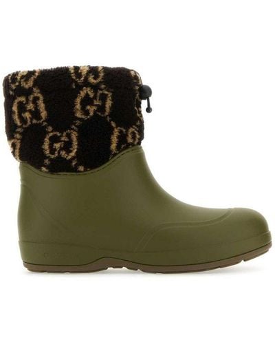 Gucci Two-toned Teddy Ankle Boots - Green