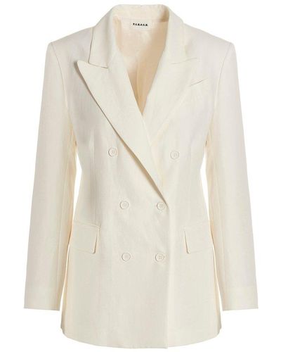 P.A.R.O.S.H. Double-breasted Long-sleeved Jacket - White