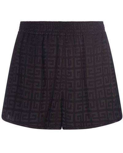 Givenchy Shorts With Zip In 4g Jacquard - Blue